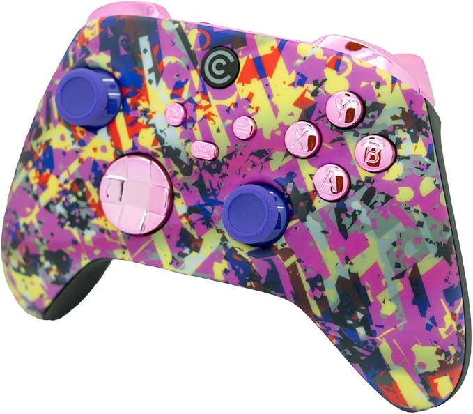 Custom Controllerzz Designer Series Custom Wireless Controller for Xbox Series X/S, Xbox One, & PC - Multiple Designs Available (Neon Drip & Pink Chrome Inserts) - Image 3