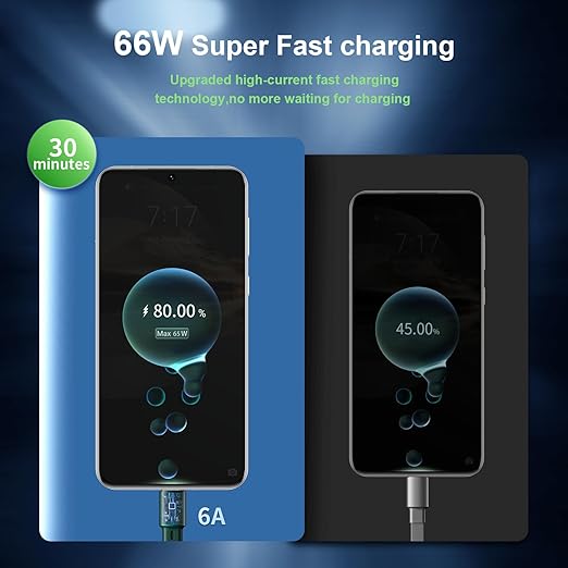 Multi Charging Cable 6A, 3 in 1 Retractable Fast Charger Cable, Multiple Car Charging Cord with Type C/L/Micro USB Ports for Phone 16 15 14 Pro Max/Samsung Galaxy S25/PS/Tablets, Green - Image 6