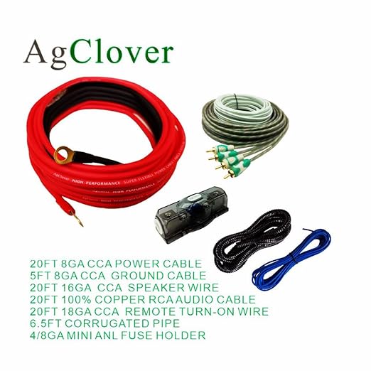 8 Gauge CCA Amplifier Wiring Kit 800W Power Handling Complete Amp Installation Kit for High-Performance Car Audio Systems, Delivers Clean Power to Subwoofers, Speakers & Head Units AGAK8 - Image 3