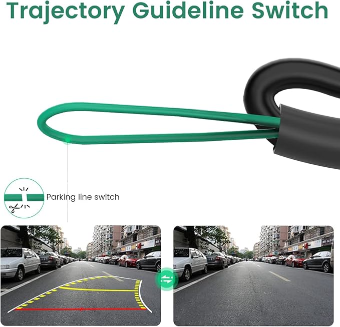 Car Backup Camera with Dynamic Trajectory Guide Line, GreenYi HD 960x720 Reverse Rear/Front/Side View Cam, Adjustable Fisheye Lens, Waterproof Night Vision 170 Degree Wide View(Black) - Image 5