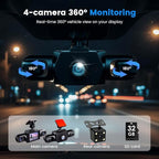 Full View Car Dashcam System, 360° 4 Channel Panoramic Recording Dash Cam,1080P HD/Night Vision/G-Sensor/Loop Recording/4 Cameras/Collision Induction/Mobile Monitoring (No Memory Card) - Image 7