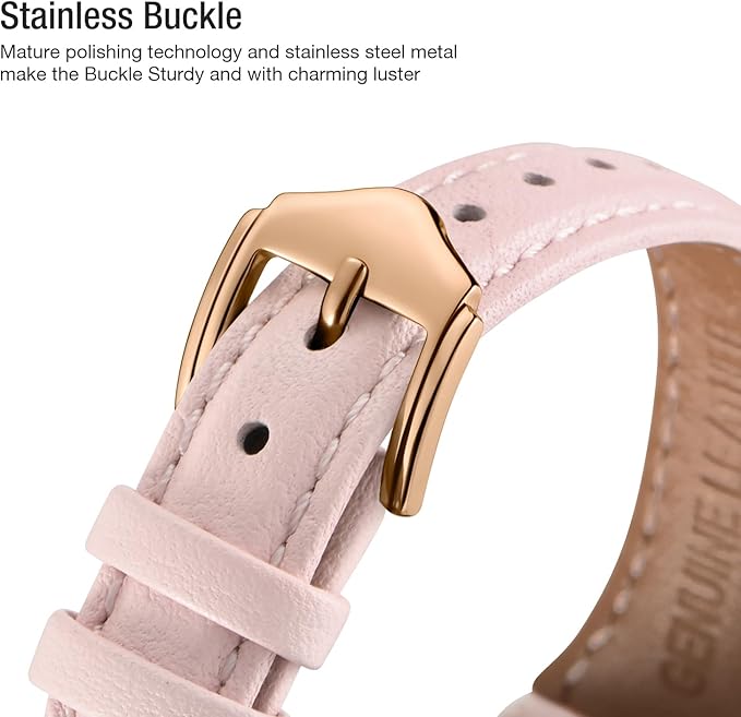 WFEAGL Leather Bands Compatible with Apple Watch Band 42mm(Series 3 2 1) 44mm 45mm 46mm 49mm Women, Top Grain Leather Strap Slim Thin Replacement Wristband for iWatch Ultra SE 3 2 1 Series 11 10 9 8 7 6 5 4 3 2 1 - Image 3
