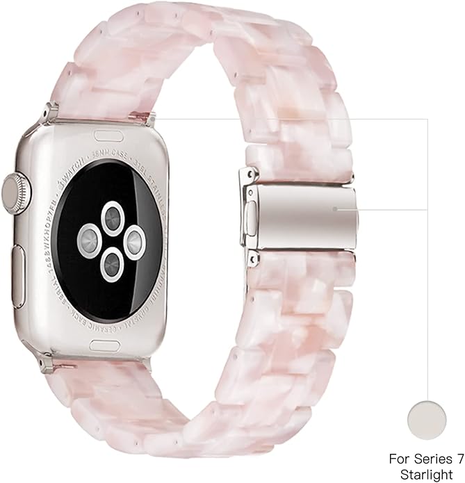 Light House Apple Watch Bands-Fashion Lightweight Resin iWatch Bands for Women Men 38mm/40mm/41mm/42mm(Series 11 10), 49mm/46mm/45mm/44mm/42mm(S 3 2 1), Compatible with Apple Watch Series 11 SE 10 9 8 7 6 5 4 3 Ultra - Image 2