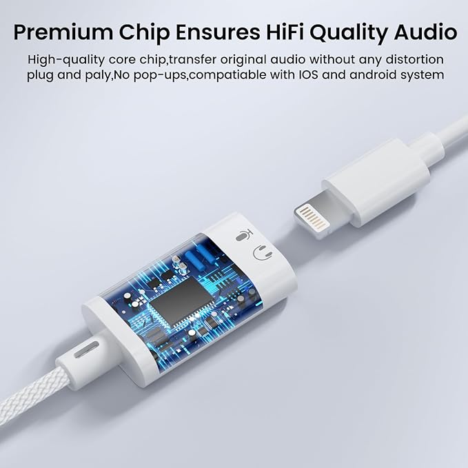 USB C to Lightning Headphone Audio Adapter, USB C Male to Lightning Female Earbuds Audio Adapter Compatible with iPhone 17/Air/16/16e/15 Plus/Pro/Max/15, iPad Pro, iPad Air 6/5/4, MacBook (No Charge) - Image 6