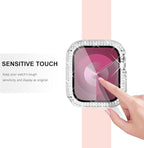 Surace 41mm Case Compatible with Apple Watch Series 9 Series 8 Series 7 Case with Screen Protector, Bling Diamond Overall Protective Case Compatible with Apple Watch Series 7 & 8 & 9 41mm, Clear - Image 5