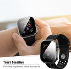 2 Pack Privacy Case for Apple Watch Screen Protector, Anti-Spy Tempered Glass Film Apple Watch Cover Hard PC Case Bumper for iWatch Series 11 Series 10 - Clear/Clear 42mm - Image 5