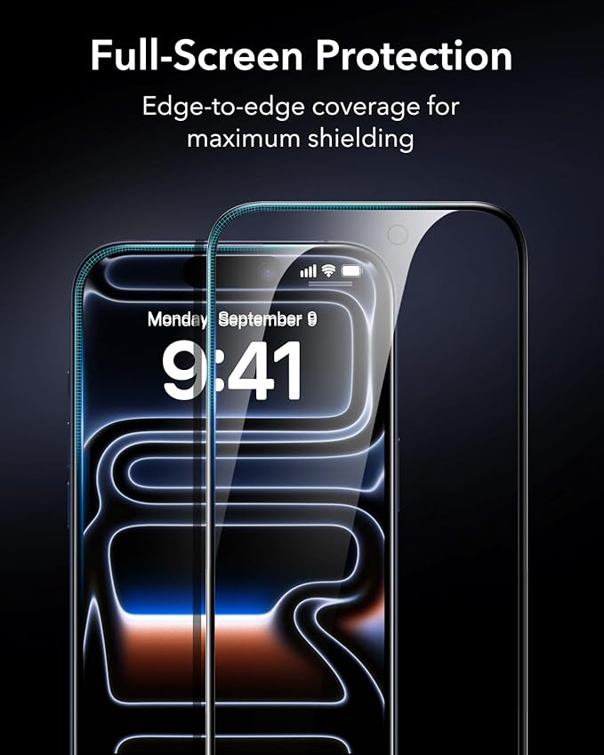 ESR 3 Pack 9H+ Glass for iPhone 17 Pro Privacy Screen Protector, [Military Grade Shatterproof & Highly Durable] Armorite Anti-spy Tempered Glass with UltraFit Tray - Image 7