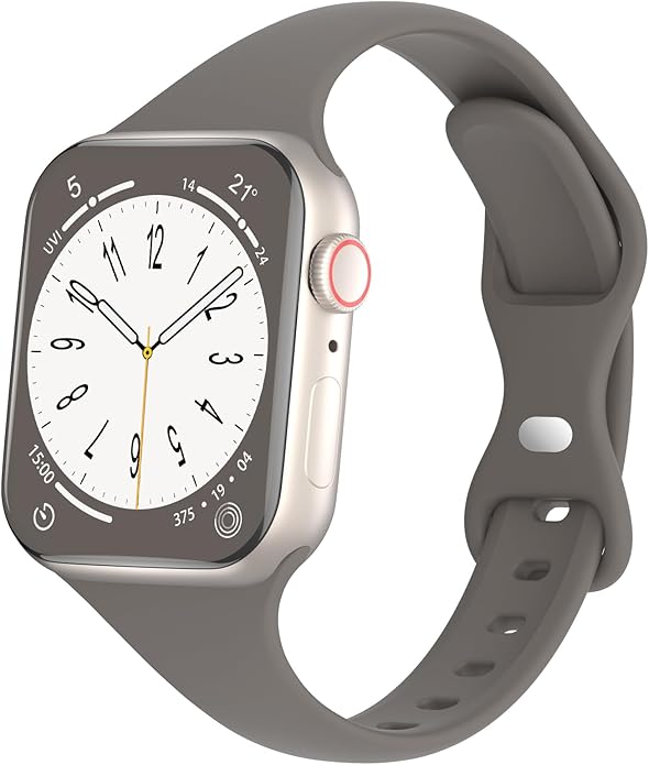 Sport Slim Silicone Bands Compatible for Apple Watch Band 38mm 42mm 40mm 44mm 41mm 45mm 46mm 49mm, Thin Narrow Replacement Strap Wristband for iWatch Series 11/10/9/8/7/SE/6/5/4/3/2/1/Ultra Women Men by DYKEISS