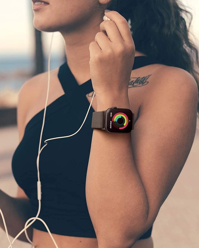 AMANECER Stretchy Nylon Bands Compatible with Apple Watch Ultra 3/2/1 SE Series 11/10/9/8/7/6/5/4, Adjustable Braided Elastic Sport Loop Rugged Straps for iWatch Women Men (Dark Gray, 44/45/46/49MM) - Image 6