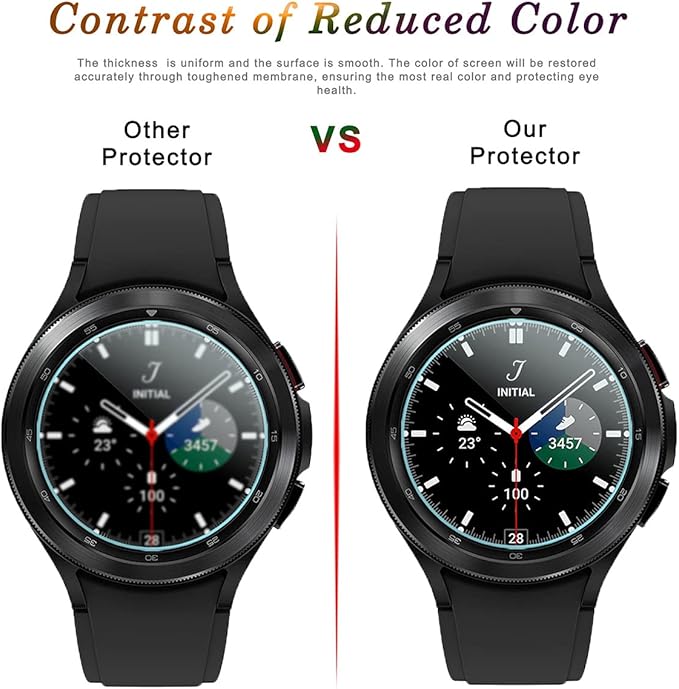 Suoman 4-Pack for Samsung Galaxy Watch 4 Classic 46mm Tempered Glass Screen Protector for Galaxy Watch 4 Classic 46mm Smartwatch [2.5D 9H Hardness] [Anti-Scratch] - Image 5