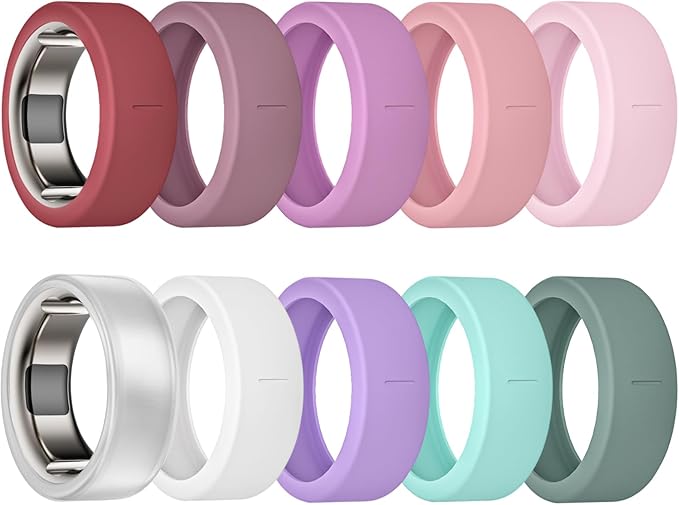 10 Pack Covers Compatible with Oura Ring Gen 4/4 Ceramic/Oura Ring 3 Cover, Ultra-Thin Anti-Scratch Silicone Ring Protector for RingConn Gen 2/Gen 2 Air/ULTRAHUMAN Ring AIR for Women Men by BandRain