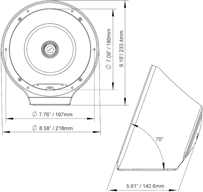 DS18 CF-JS8 Carbon Fiber Flat Mount POD Universal Enclosure 8" - for All Elements Jet SKI, Marine, Jeep & UTV/ATV - Pair (NO Speaker) - Image 8