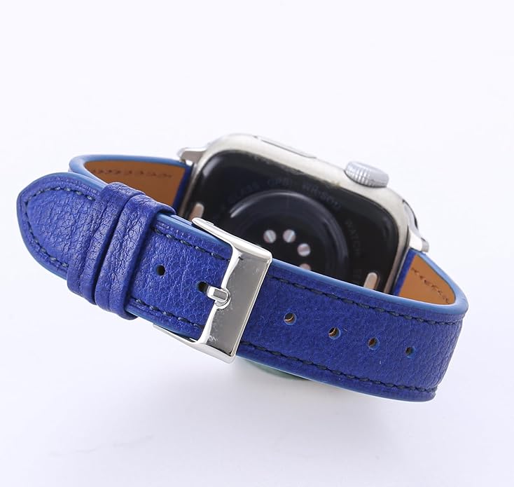 Soft French Goatskin Women Slim Leather Watch Band Compatible with Apple Watch 38mm 40mm 41mm 42mm 44mm 45mm 46mm 49mm, Thin Leather Strap Replacement for iWatch Series Ultra SE 10 9 8 7 6 5 4 3 2 1 - Image 4