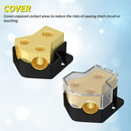 Joinfworld 12V Power Distribution Block Car Audio 2 Way Ground Distribution Block 0/2/4 Gauge in 4/8/10 Gauge Out 12 Volt Amp Distribution Block Splitter for Marine Automotive Car Boat - Image 5