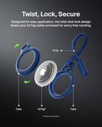 Belkin Apple Airtag Secure Holder With Strap - Apple Air Tag Keychain - Airtag Holder With Strap For Key Ring - Airtag Keychain Accessories - Scratch Resistant Airtag Case With Raised Edges - Blue - Image 4