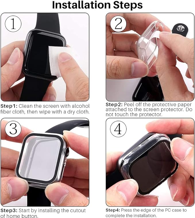 2 Pack Hard Case for Apple Watch Series 3 2 1 42mm Case Tempered Glass Screen Protector, Full Coverage Shockproof Iwatch Cover Bumper (Matte Black x 2, 42mm) - Image 7