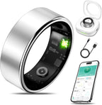 Smart Health Ring for Women Men Fitness Tracker with Heart Rate, Blood Oxygen, Blood Pressure, Sleep Monitoring, Step Counting, IP68 Waterproof for iOS and Android, Silver 7 by Milavan