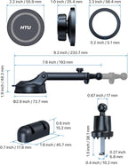 【Military-Grade】HTU for MagSafe Car Mount【Upgraded Strongest Suction】Magnetic Phone Holder Cell Stand for Dashboard Windshield Vent,Truck Cradle for iPhone 17 Pro Max 16 15 14 13 12 Tesla,Silver Gray - Image 6