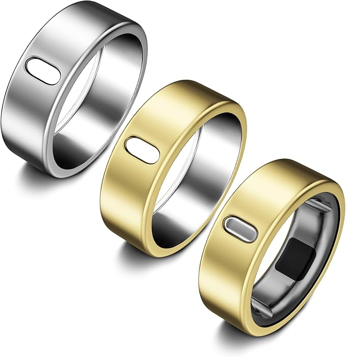 3 Pack Cover Compatible with Oura Ring Gen 4/Oura Ring Gen 3 Horizon/Heritage, Support Charging with Cover on, Anti-Scratch TPU Protector for Men Women (Size 10, Gold*2+Silver) by ZOOROO