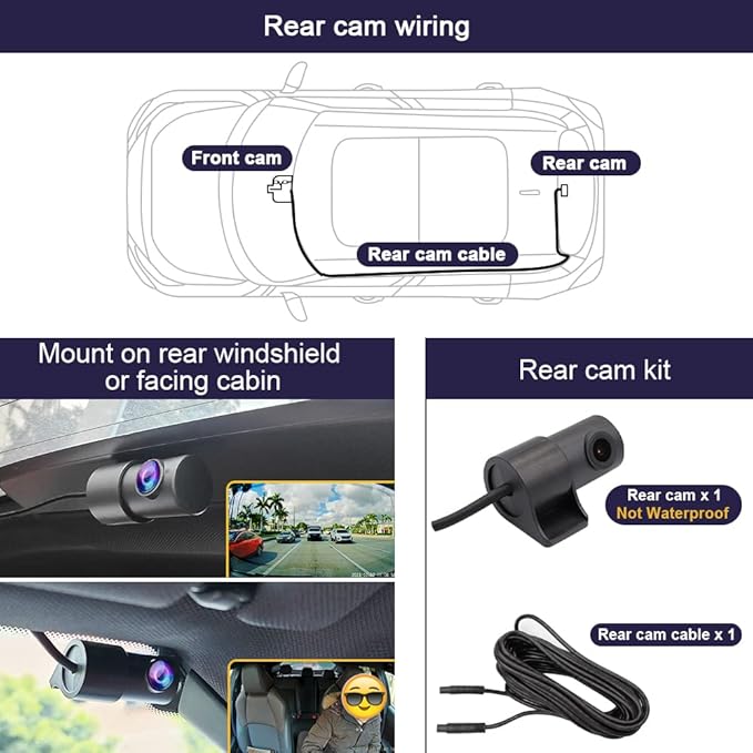Fitcamx Front 2K+Rear 1080P Dash Cam Adapts for Toyota Land Cruiser 2024-2026 First Edition 1958 (J250/Gen15), OEM Look, Dual HD Video, WiFi & APP, Loop Recording, G-Sensor, Easy to Use, 64GB Card - Image 4