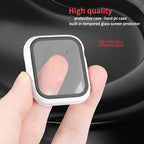 (2 Pack Hard PC Case 45mm for Apple Watch Series 7 8 9 45mm Tempered Glass Screen Protector Case, Full Coverage Shockproof Ultra-thin Shell Iwatch Bumper Cover (White+White, 45 mm) - Image 2