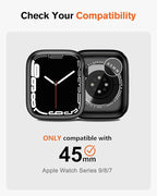 amBand 3 in 1 Metal Case Compatible with Apple Watch Series 9/8/7 45mm, W1 Rugged Bumper Protector [Turning into Ultra 3/2/1 Upgrade] with Watch Crown + Back Cover, Natural Titanium - Image 2