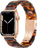 Lightweight Resin Band For Apple Watch Series 11 10 9 8 7 6 5 4 3 2 1 SE 3 2 Ultra 3 2, Fashion Adjustable Replacement Strap for iWatch Bands 38mm 40mm 41mm 42mm 44mm 45mm 46mm 49mm for Women Men by Pleixiu