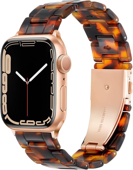 Lightweight Resin Band For Apple Watch Series 11 10 9 8 7 6 5 4 3 2 1 SE 3 2 Ultra 3 2, Fashion Adjustable Replacement Strap for iWatch Bands 38mm 40mm 41mm 42mm 44mm 45mm 46mm 49mm for Women Men by Pleixiu