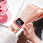 Hard Case for Apple Watch Series 9 Series 7 8 45mm [Full Protection], Built-in Screen Protector [Touch Sensitive] Slim Bumper Cover for iWatch S9/S8/S7 Accessories 45mm, Rose Red - Image 7