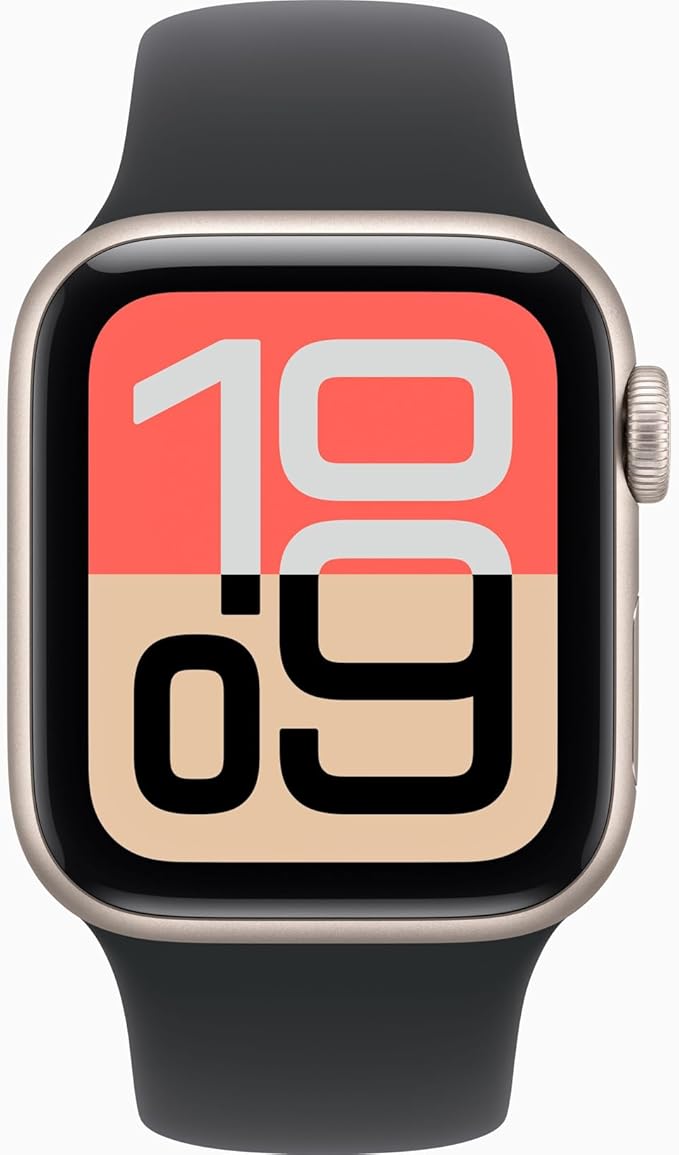 Apple Watch SE 3 [GPS + Cellular, 40mm] Starlight Aluminum Case with Black Sport Band, S/M (Renewed) - Image 2