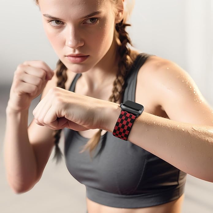 Charlam Stretchy Bands Compatible with Apple Watch Band 40mm 41mm 42mm 38mm 44mm 45mm 46mm 49mm Women Men, Soft Fashion Nylon Braided Elastic Strap for iWatch Series 10 SE 9 8 7 6 5 4 3 2 1 Ultra 2 - Image 6