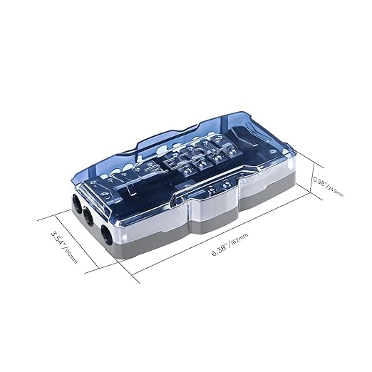 Recoil ZMPG-4 4 Way Mini ANL Fused Distribution Block with 4 Way Ground Block Positive and Negative Block with Two 0/2/4 Gauge Inputs & Four 4/8 Gauge Outputs - Image 4