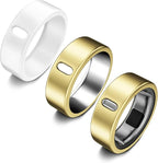 ZOOROO 3 Pack Cover Compatible with Oura Ring Gen 4/Oura Ring Gen 3 Horizon/Heritage, Support Charging with Cover on, Anti-Scratch TPU Protector for Men Women (Size 12, Gold*2+White) by ZOOROO