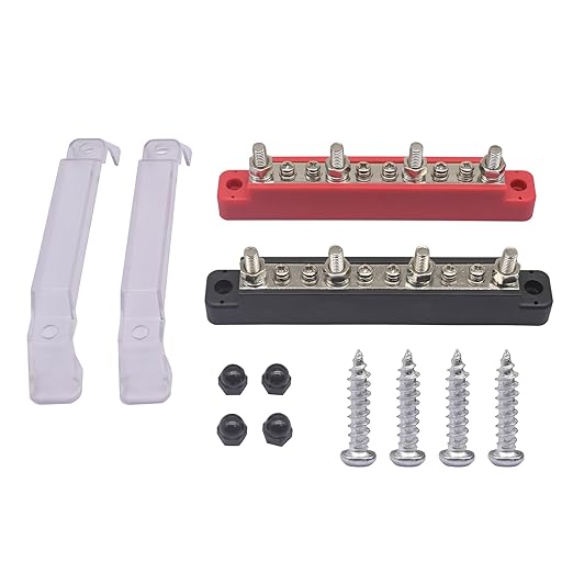 Power Distribution Block 6 x M4 Screw 4 x M6 Studs Bus Bar Terminal Block 150 Amp 48V DC for Car RV Truck Marine Boat Solar System - Image 4