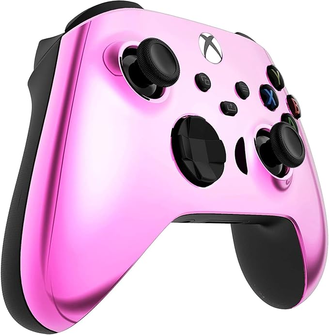Custom Controllerzz Wireless Controller for Microsoft Xbox Series X/S & Xbox One - Custom Soft Touch Feel - Custom Xbox Series X/S Controller (X/S Pink Chrome) - Image 2