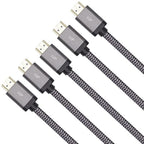 Monoprice 8K Certified Ultra High Speed HDMI Cable - Braided - HDMI 2.1, 8K@60Hz, 4K@120Hz, 48Gbps, HDR, VRR, CL2 In-Wall Rated, 10ft, Black - 5 Pack - Image 2