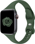Thin Slim Band Compatible with Apple Watch 38mm 40mm 41mm 42mm 44mm 45mm 46mm 49mm, Replacement Silicone Sport Strap for iWatch Series 11/10/9/8/7/6/5/4/3/2/1 Ultra SE Women Men, Clover by Acrbiutu