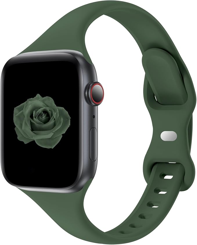 Thin Slim Band Compatible with Apple Watch 38mm 40mm 41mm 42mm 44mm 45mm 46mm 49mm, Replacement Silicone Sport Strap for iWatch Series 11/10/9/8/7/6/5/4/3/2/1 Ultra SE Women Men, Clover by Acrbiutu