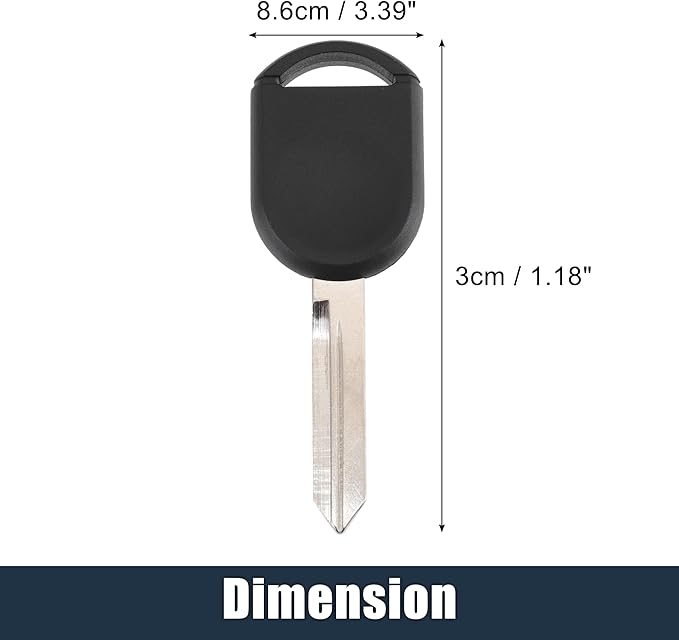 X AUTOHAUX Replacement Uncut Transponder Chip Key Chipped Ignition Key Fob for Ford F-150 F-250 F-350 F-450 F-550 Edge Escape Explorer Focus with 63 Chip - Image 3