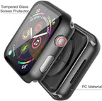 Misxi 2 Pack Hard PC Case with Tempered Glass Screen Protector Compatible with Apple Watch SE 3 (2025) SE 2 SE Series 6 Series 5 Series 4 44mm, Overall Shockproof Protective Cover for iWatch, 1 Black + 1 Transparent - Image 4