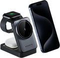 2026 Upgraded 3-in-1 Wireless Charger for iPhone,Travel Magnetic Charger Stand Nightlight Foldable Wireless Charging Station Compatible with Magsafe Charger&iPhone 17/16/15/14/13,Apple Watch&AirPods by BODSEIEOU