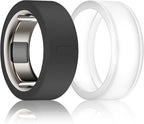 Silicone Ring Protector, Elastic Case for Oura Ring Gen 4/3 Working Out - Patent Protected (Black+Transparent, S for 678910) by BandSmith