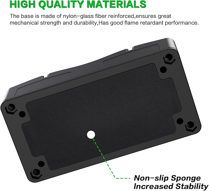 2Pcs 300A Busbar 12-48V DC Heavy Duty Copper Power Distribution Block 4 X M8 (5/16") Terminals Studs 8 Srews with Waterproof Cover Battery Bus Bar for Automotive RV Marine Truck(Black&Red) - Image 5