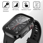 Amizee 2 Pack Case Compatible with Apple Watch Series 9 Series 8/7 41mm Case with Built-in Screen Protector, Ultra-Thin Hard PC Straight Edge Anti-Scratch Protective Cover for iWatch (Black) - Image 6