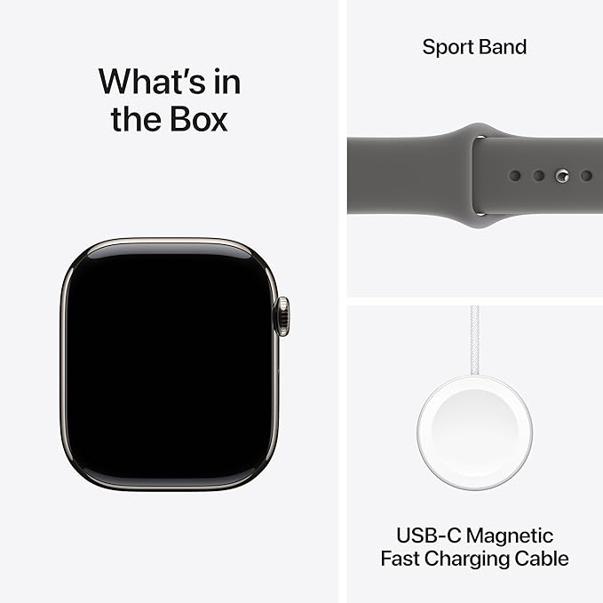 Apple Watch Series 11 [GPS + Cellular 46mm] Smartwatch with Natural Titanium Case with Stone Grey Sport Band - M/L. Sleep Score, Fitness Tracker, Health Monitoring with AppleCare+ (2 Years) - Image 6