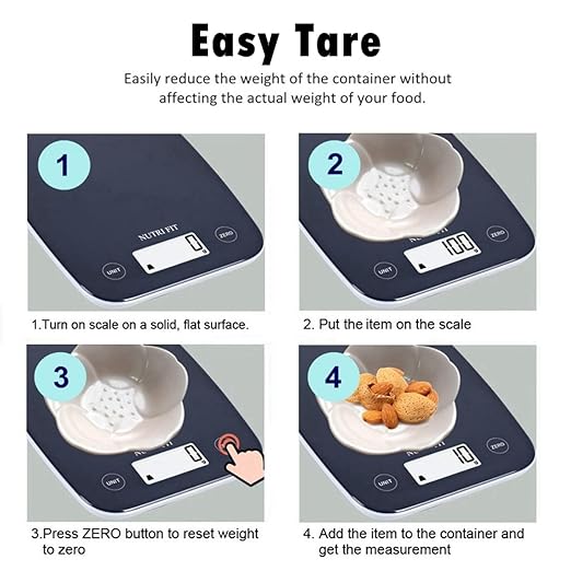 NUTRI FIT Digital Food Scale, 11lb Kitchen Scale Digital Weight, Cooking Scale for Food Ounces and Grams, 4 Units with 0.1oz/1g Precision, LCD Display with Tare Function - Image 9