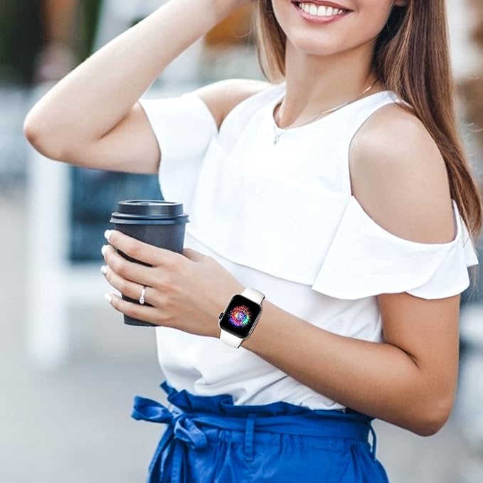 TreasureMax Sport Band Compatible with Apple Watch Bands 38mm 40mm 41mm 42mm 44mm 45mm 46mm 49mm White, Soft Silicone Strap Compatible for Apple Watch Series 11 10 9 Ultra SE 8 7 6 5 4 3 Men Women - Image 3
