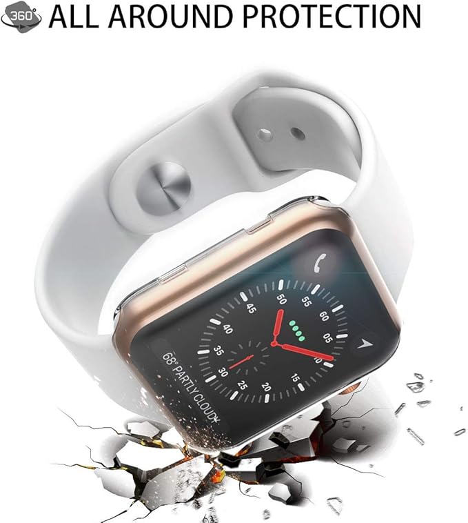 [2-Pack] Julk 38mm Case for Apple Watch Series 3 Series 2 Screen Protector, Overall Protective Case TPU HD Ultra-Thin Cover for iWatch, 2 Transparent - Image 7