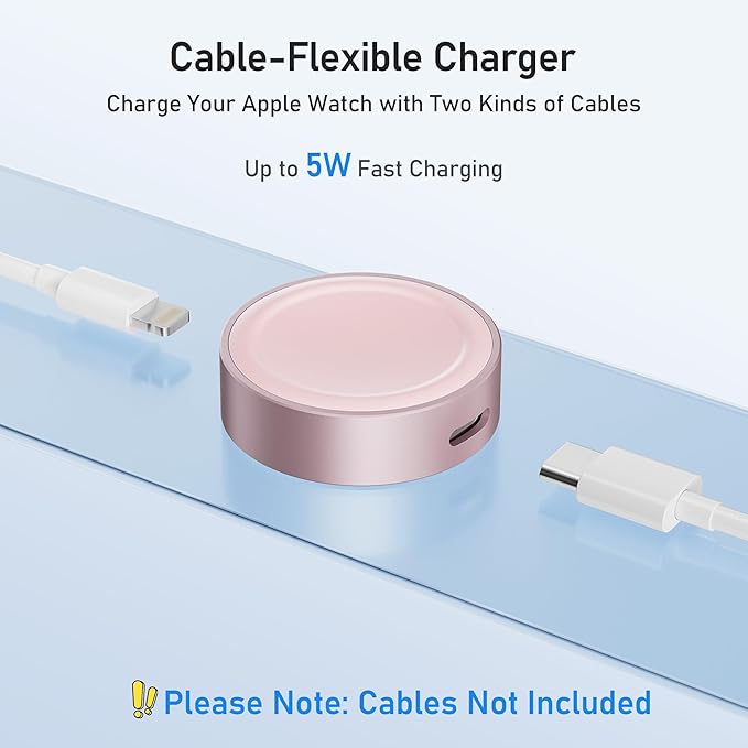 Elebase for Apple Watch SE 3 USB C Charger,5W Magnetic USBC Apple Watch Charging Adapter,Wireless iWatch Charger Dock Type C & iPhone Power Port for iWatch Series 11 10 9 8 7 6 SE Ultra 3,42/46/44mm - Image 2