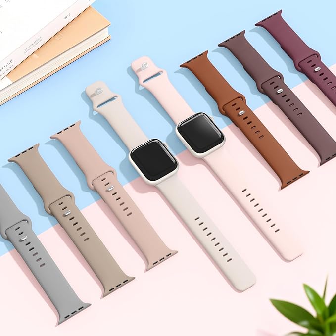 10 Pack Silicone Bands Compatible with Apple Watch 38mm 40mm 41mm 42mm 44mm 45mm 46mm 49mm Women Men, Soft Waterproof Replacement Wrist Sport Band for iWatch Series 11 10 9 8 7 6 5 4 3 2 1 SE Ultra - Image 6